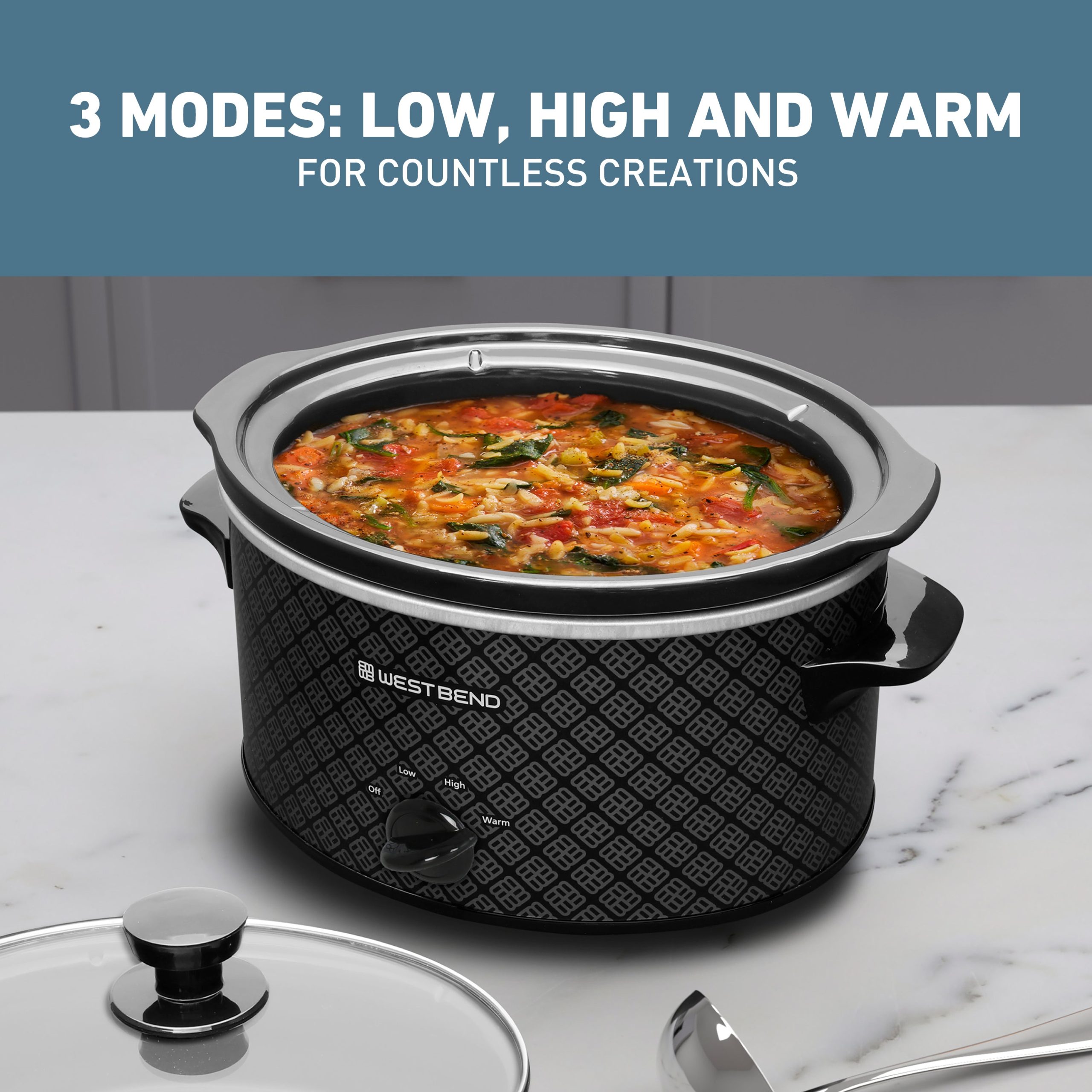 West Bend Pattern Slow Cooker - Image 4