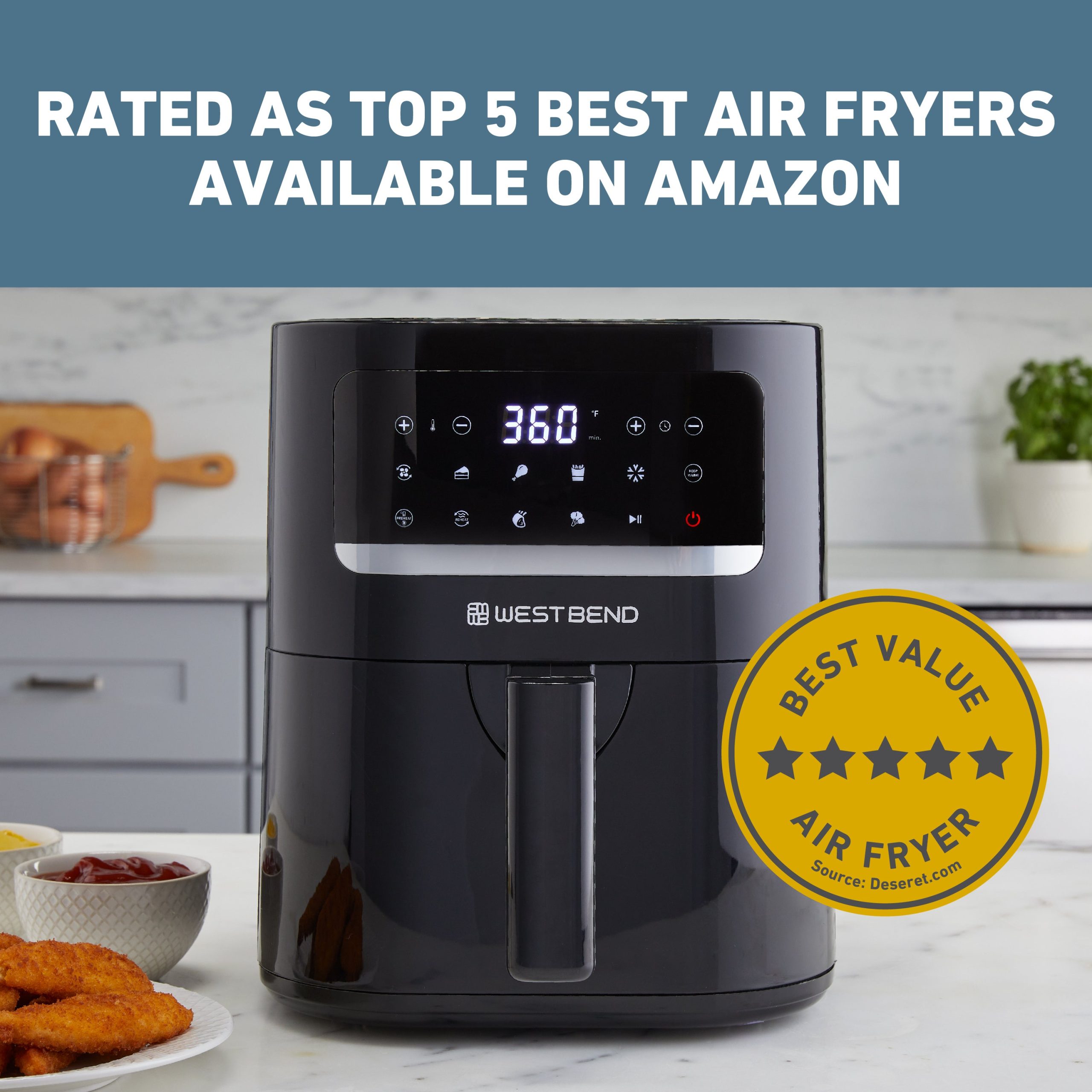 West Bend 5 Qt. Air Fryer with 10 Presets - Image 3