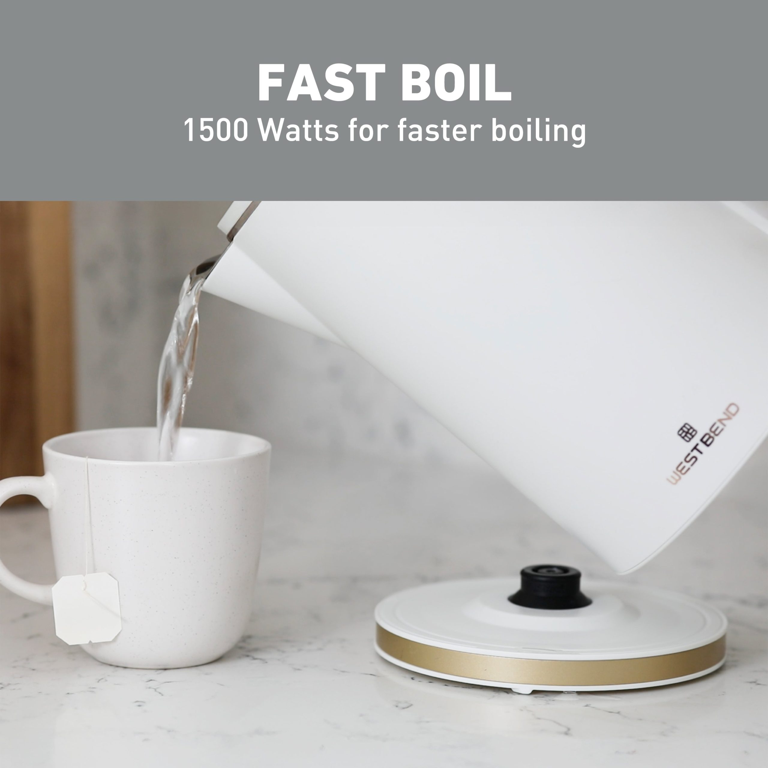 West Bend Timeless Electric Kettle, 1.5 Liter Capacity - Image 4