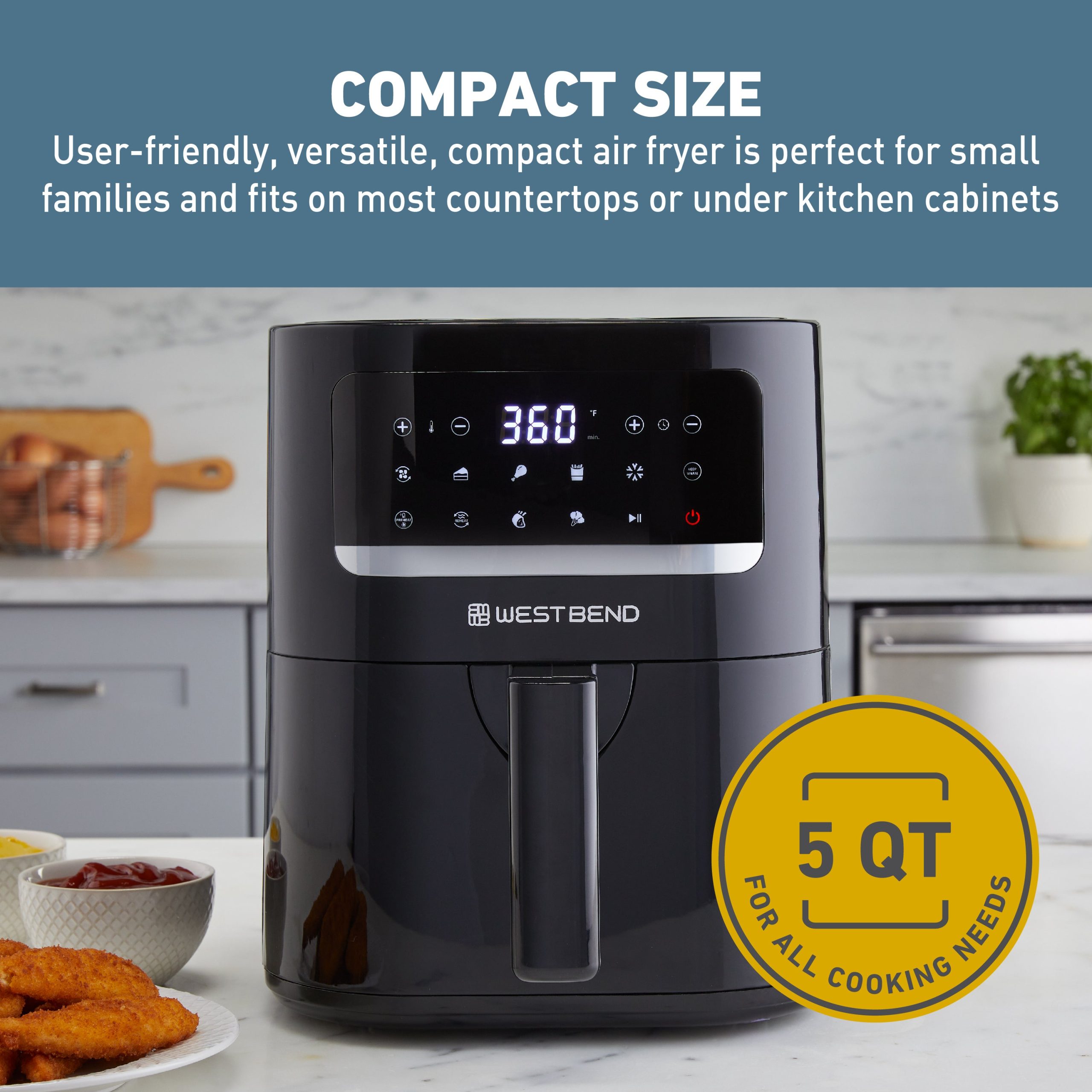 West Bend 5 Qt. Air Fryer with 10 Presets - Image 4
