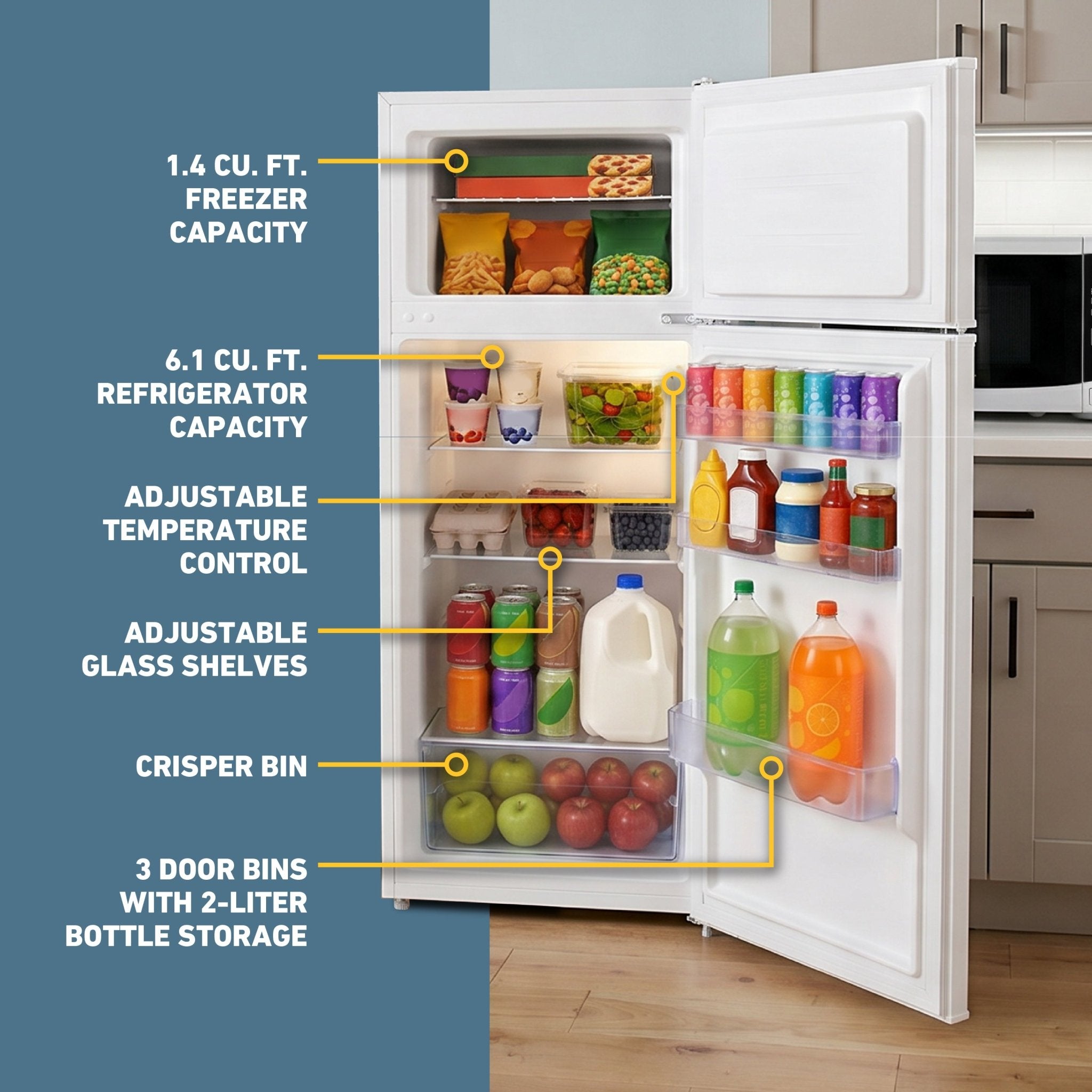 West Bend 7.5 cu. ft. Apartment Size Refrigerator - Image 3