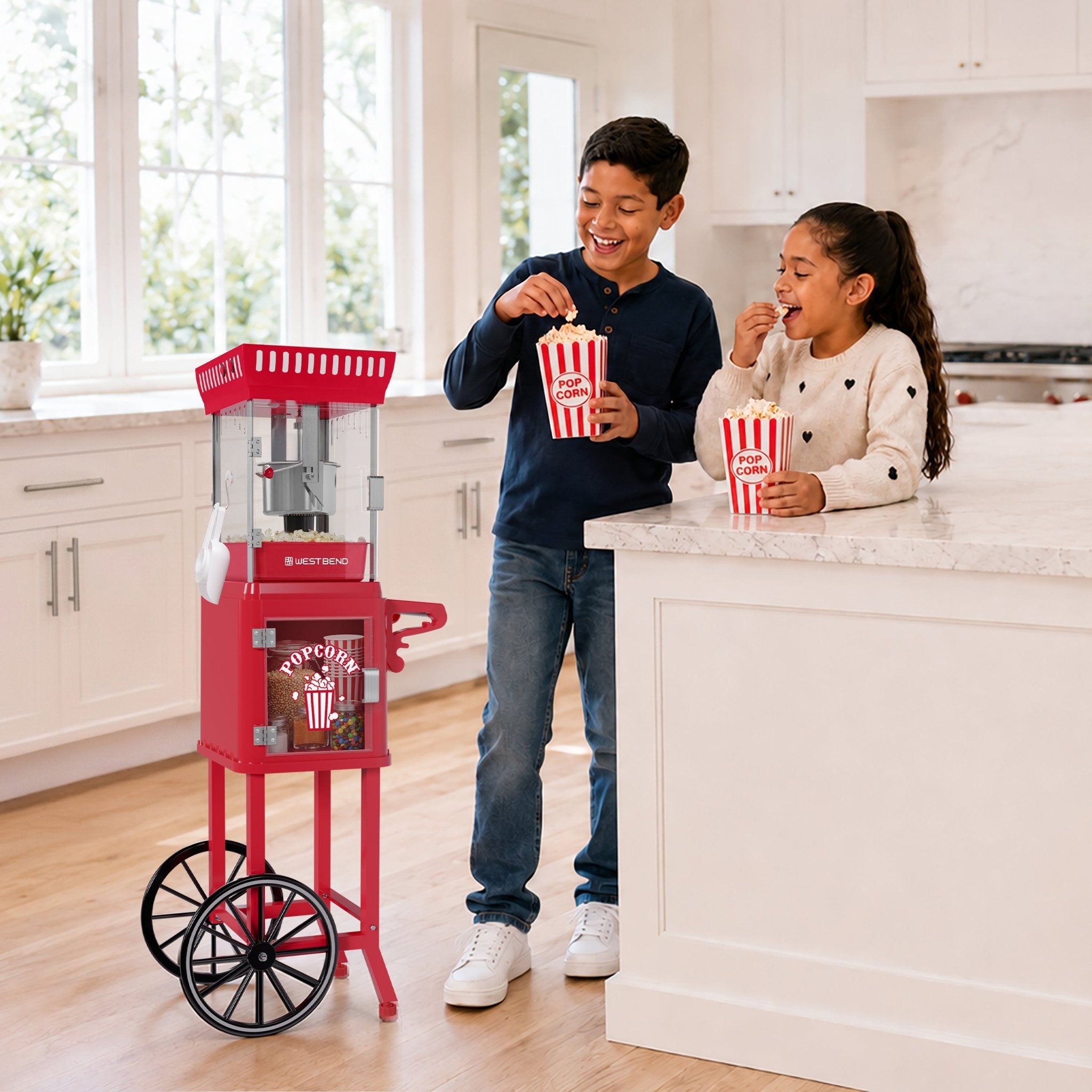 West Bend Popcorn Cart with 2.5 oz Kettle - Image 2