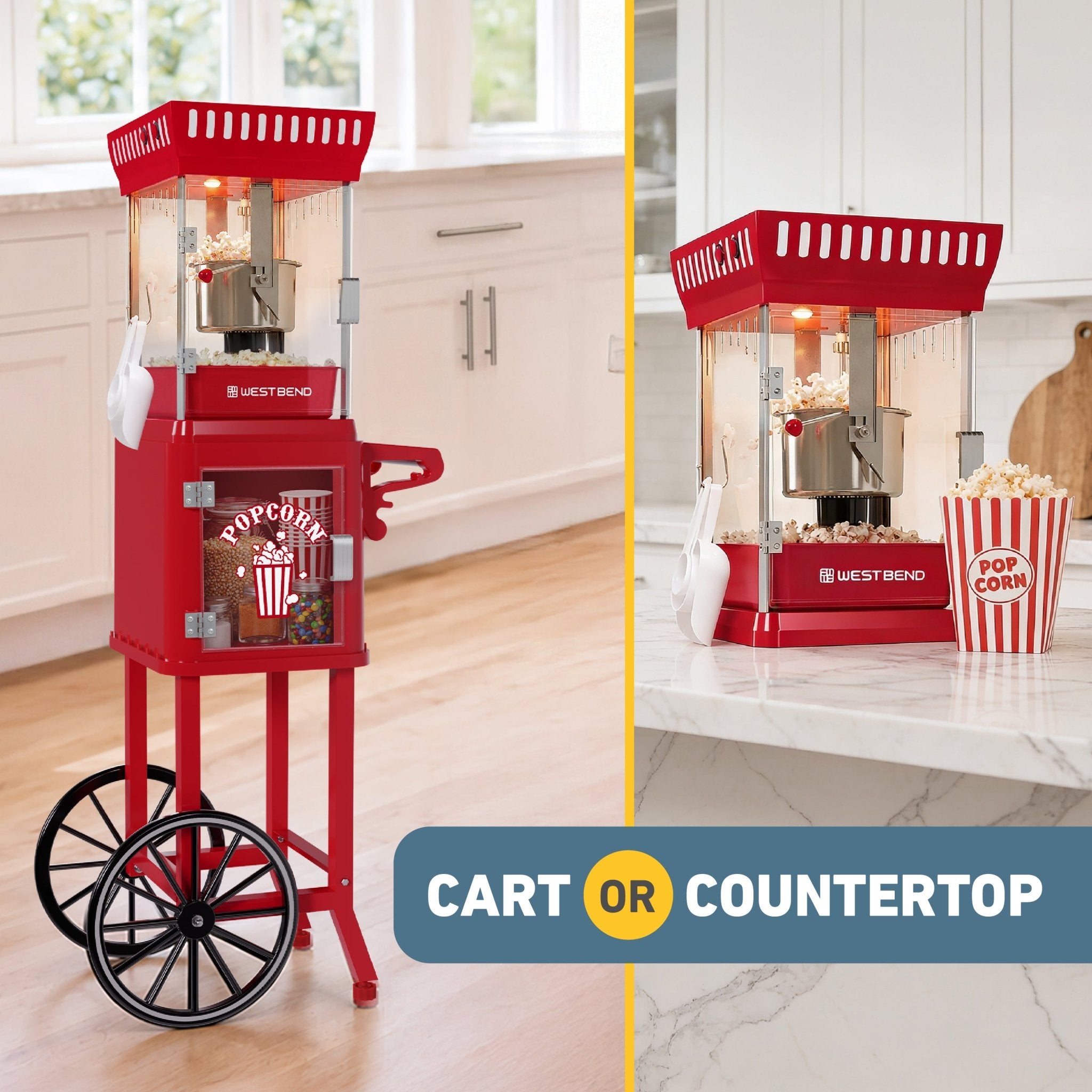 West Bend Popcorn Cart with 2.5 oz Kettle - Image 5